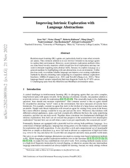 Improving Intrinsic Exploration with Language Abstractions