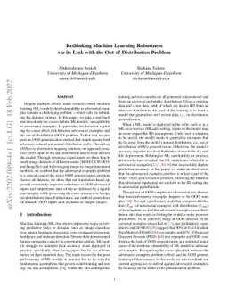 Rethinking Machine Learning Robustness via its Link with the
  Out-of-Distribution Problem