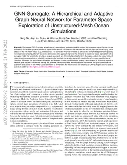 GNN-Surrogate: A Hierarchical and Adaptive Graph Neural Network for
  Parameter Space Exploration of Unstructured-Mesh Ocean Simulations