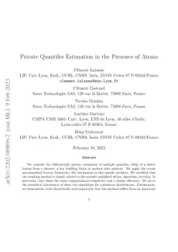 Private Quantiles Estimation in the Presence of Atoms