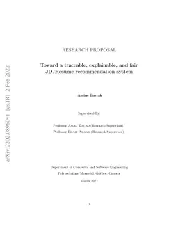Toward a traceable, explainable, and fairJD/Resume recommendation system
