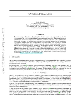 Cyclical Focal Loss