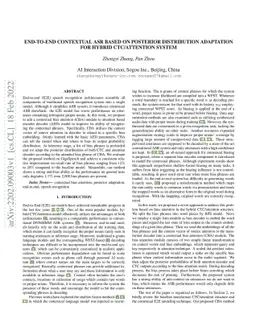 End-to-end contextual asr based on posterior distribution adaptation for
  hybrid ctc/attention system
