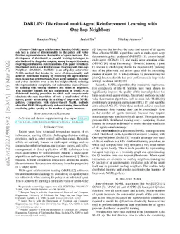Distributed Multi-Agent Reinforcement Learning with One-hop Neighbors and Compute Straggler Mitigation