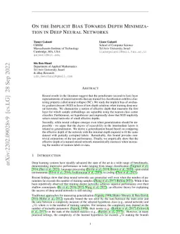 On the Implicit Bias Towards Minimal Depth of Deep Neural Networks