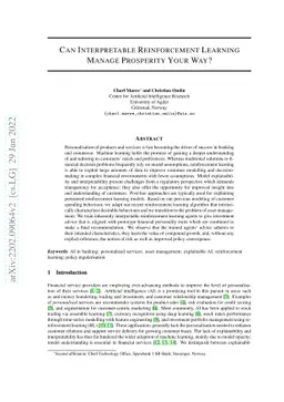 Can Interpretable Reinforcement Learning Manage Prosperity Your Way?