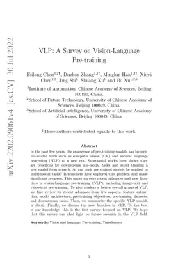 VLP: A Survey on Vision-Language Pre-training