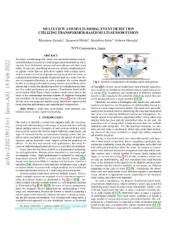 Multi-view and Multi-modal Event Detection Utilizing Transformer-based
  Multi-sensor fusion