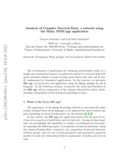 Analysis of Complex Survival Data: a tutorial using the Shiny MSM.app
  application