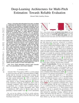 Deep-Learning Architectures for Multi-Pitch Estimation: Towards Reliable
  Evaluation
