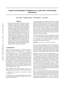Transfer and Marginalize: Explaining Away Label Noise with Privileged
  Information