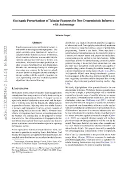 Stochastic Perturbations of Tabular Features for Non-Deterministic
  Inference with Automunge