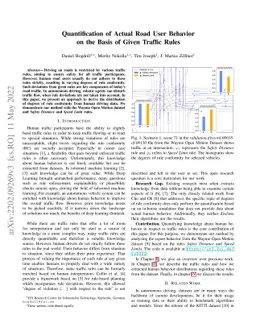 Quantification of Actual Road User Behavior on the Basis of Given
  Traffic Rules