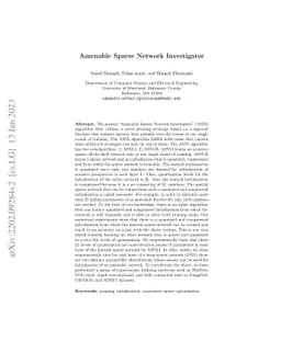 Amenable Sparse Network Investigator