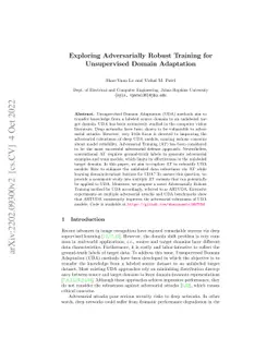 Exploring Adversarially Robust Training for Unsupervised Domain
  Adaptation