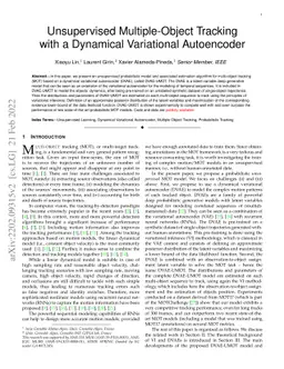 Unsupervised Multiple-Object Tracking with a Dynamical Variational
  Autoencoder