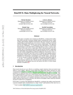 DataMUX: Data Multiplexing for Neural Networks