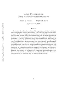 Signal Decomposition Using Masked Proximal Operators