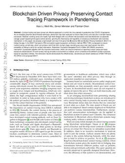 Blockchain Driven Privacy Preserving Contact Tracing Framework in
  Pandemics