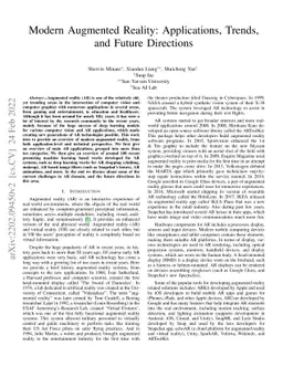 Modern Augmented Reality: Applications, Trends, and Future Directions