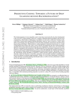 Predictive Coding: Towards a Future of Deep Learning beyond
  Backpropagation?