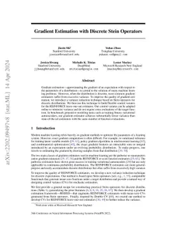 Gradient Estimation with Discrete Stein Operators