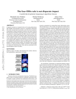 The four-fifths rule is not disparate impact: a woeful tale of epistemic
  trespassing in algorithmic fairness