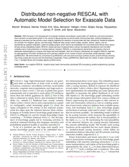 Distributed non-negative RESCAL with Automatic Model Selection for
  Exascale Data