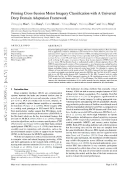 Priming Cross-Session Motor Imagery Classification with A Universal Deep
  Domain Adaptation Framework