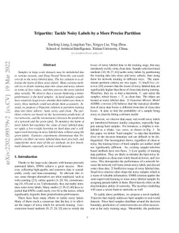 Tripartite: Tackle Noisy Labels by a More Precise Partition