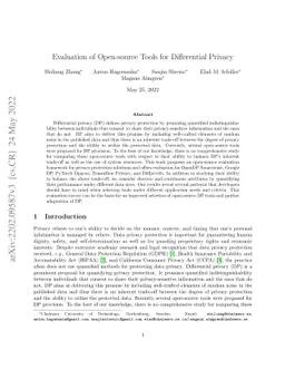 Evaluation of Open-source Tools for Differential Privacy