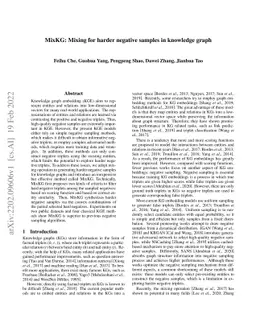 MixKG: Mixing for harder negative samples in knowledge graph