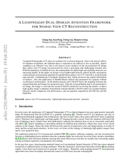 A Lightweight Dual-Domain Attention Framework for Sparse-View CT
  Reconstruction