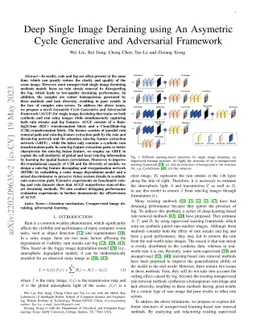 Deep Single Image Deraining using An Asymetric Cycle Generative and
  Adversarial Framework