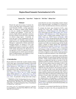 Region-Based Semantic Factorization in GANs