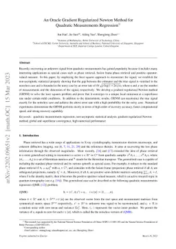 An Oracle Gradient Regularized Newton Method for Quadratic Measurements
  Regression