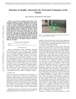Detection of Stealthy Adversaries for Networked Unmanned Aerial
  Vehicles*