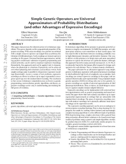 Simple Genetic Operators are Universal Approximators of Probability
  Distributions (and other Advantages of Expressive Encodings)