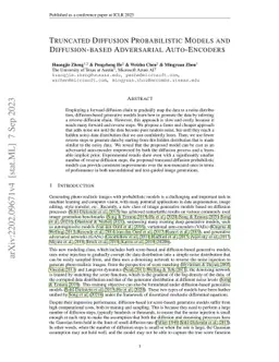 Truncated Diffusion Probabilistic Models and Diffusion-based Adversarial
  Auto-Encoders