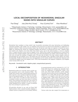 Local Decomposition of Hexahedral Singular Nodes into Singular Curves