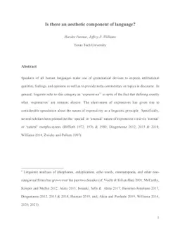 Is there an aesthetic component of language?