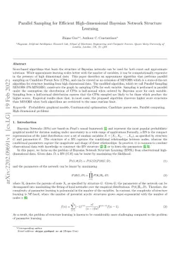 Parallel Sampling for Efficient High-dimensional Bayesian Network
  Structure Learning