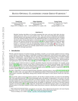 Bayes-Optimal Classifiers under Group Fairness
