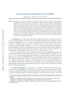 Finite-Time Analysis of Natural Actor-Critic for POMDPs