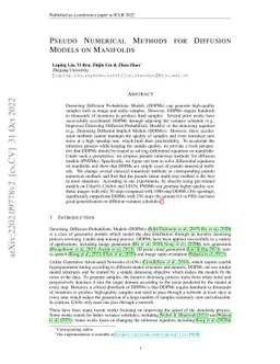 Pseudo Numerical Methods for Diffusion Models on Manifolds