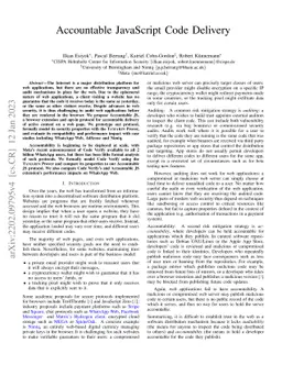 Accountable Javascript Code Delivery