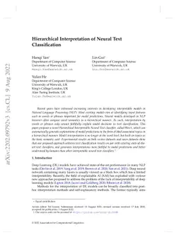 Hierarchical Interpretation of Neural Text Classification