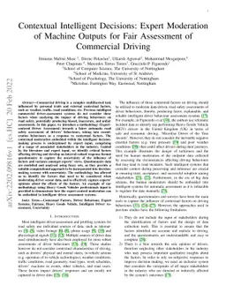 Contextual Intelligent Decisions: Expert Moderation of Machine Outputs
  for Fair Assessment of Commercial Driving