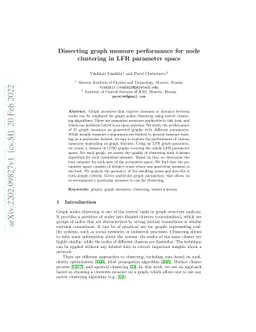 Dissecting graph measure performance for node clustering in LFR
  parameter space