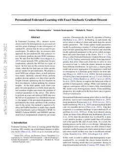 Personalized Federated Learning with Exact Stochastic Gradient Descent